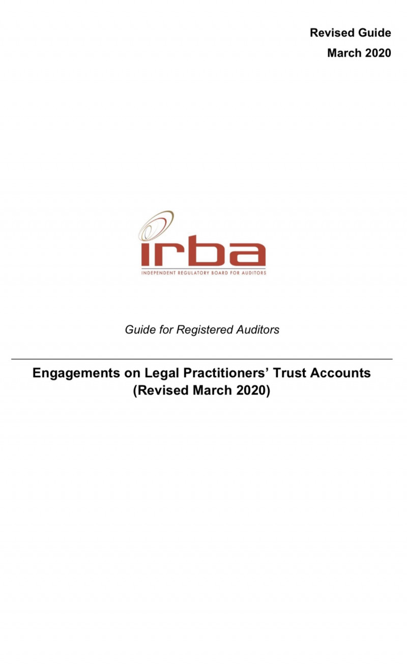 IRBA Alert: New IRBA Guide on Legal Practitioners’ Trust Accounts logo
